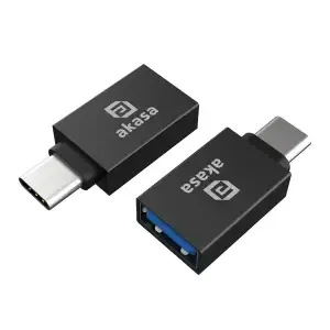 Adapter USB-C (m) = USB-A (ž) 3.2 Gen2 10Gbps 5V/3A (15W) Akasa 2 kosa (AK-CBUB62-KT02)