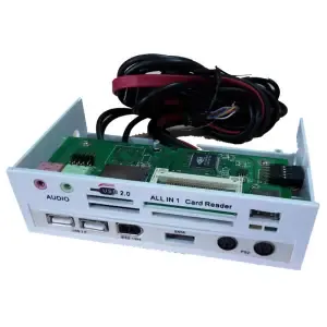 Vgradni čitalec kartic 5,25" USB 2.0 Bel +FW