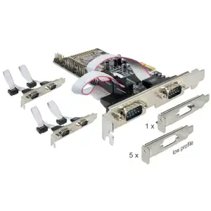 Kontroler PCI-Express => 6x serijski COM port RS232 9pin Delock