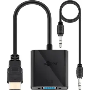 Adapter HDMI (m) => VGA (ž) 15cm Goobay - črn (68793)