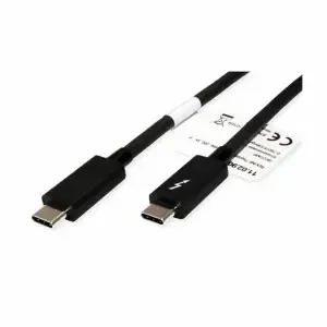 Kabel USB-C => USB-C (Thunderbolt 3) 2,00m 20GBit/s 5A Roline črn