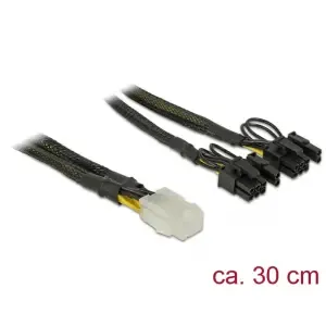 Adapter DC 6pin na 2x 8pin za grafične kartice PCI-express 0,3m Delock