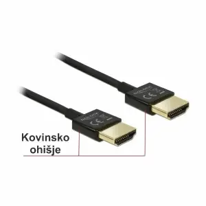 KABEL HDMI/HDMI M/M 0,25m Delock UltraHD 4 K pozlačeni kontakti V2,0