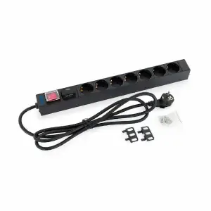 Prenapetostna zaščita Triton 2,00m 1xDIN49441 7x230V ALU rack 1U 19" stikalo (RAB-PD-X12-A1)