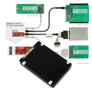Disk SSD 6,4cm (2,5")   800GB PCIe Gen3 U.2 PM1725  3000/2000MB/s (MZWLK800HCHP) + PCIe xM.2 adapter
