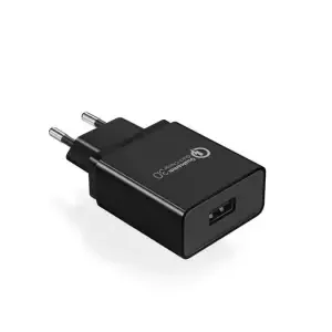 Hišni polnilec 100-240V => 1x USB-A (ž) QC3 za mobilni telefon ali tablični računalnik 18 W Ugreen - črn (70273) UGREEN 18W QC3.0 hišni polnilec - box