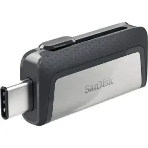 Spominski ključek 64GB USB 3.2/USB-C Sandisk Ultra Dual 150MB/s plastičen drsni srebrno-črn (SDDDC2-064G-G46)