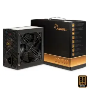 Napajalnik - 600W Inter-Tech BPS-600 Argus 80Plus Bronze 88,7% ATX 2.4 Non modular 120mm črna (88882178)