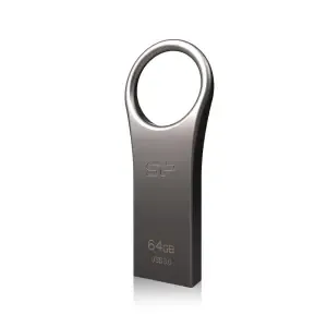 Spominski ključek 64GB USB 3.2 SiliconPower Jewel J80 120MB/s 20MB/s kovinski brez pokrovčka srebrn (SP064GBUF3J80V1T)