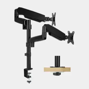 Nosilec za LCD monitor dvojni 33 - 82 cm (13"-32") do 8kg/roko VonHaus plinski drog