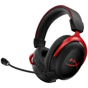 Slušalke brezžične HP naglavne z mikrofonom USB sprejemnik HyperX Cloud II Wireles črna-rdeča Gaming (4P5K4AA)