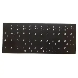Nalepke za tipkovnico s SLO znaki črna podlaga / bele črke