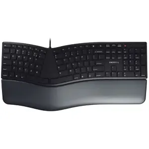 Tipkovnica Cherry USB ergonomska KC 4500 ERGO US international Ergonomska črna SLO gravura (JK-4500GB-2)