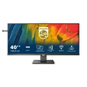 Monitor Philips 101,6 cm (40,0") 40B1U5600 3440x1440 120Hz IPS 4ms HDMI DisplayPort USB-C 100W 4xUSB3.2 HAS Zvočniki 3H sRGB121% AdaptiveSync KVM HDR400 Serija 5000