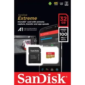 Spominska kartica SDXC-Micro 32GB Sandisk 100MB/s/60MB/s U3 V30 UHS-I +adapter (SDSQXAF-032G-GN6MA)