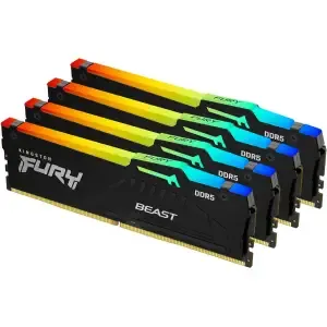 DDR5 128GB 5200MHz CL40 KIT (4x32GB) Kingston RGB Fury Beast XMP3.0 1,25V črna (KF552C40BBAK4-128)