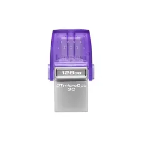 Spominski ključek 128GB USB 3.2/USB-C Kingston DT microDuo3G3 200MB/s - plastičen/microduo/moder (DTDUO3CG3/128GB)
