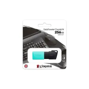 Spominski ključek 256GB USB 3.2 Kingston DataTraveler Exodia M 100MB/s plastičen izvlečni zeleno-črn (DTXM/256GB)