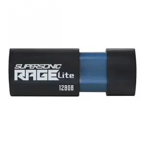 Spominski ključek 128GB USB 3.2 Patriot Supersonic Rage Lite 120MB/s gumificiran brez pokrovčka črno-moder (PEF128GRLB32U)