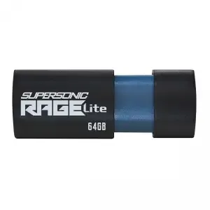 Spominski ključek 64GB USB 3.2 Patriot Supersonic Rage Lite 120MB/s - plastičen/izvlečni/črno-moder (PEF64GRLB32U)