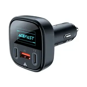 Avto polnilec 12V/24V => USB-A + 2x USB-C 101W PD3 + PPS + QC4 Acefast (B5)