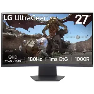 Monitor LG 68,6 cm (27,0") 27GS60QC 2560x1440 Curved Gaming 180Hz VA 1ms 2xHDMI DisplayPort Pivot sRGB99% FreeSync Premium G-Sync Compatible HDR10 UltraGear