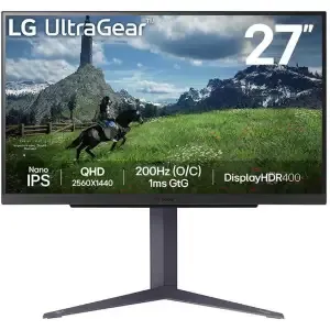 Monitor LG 68,6 cm (27,0") 27GS85Q-B 2560x1440 Gaming 200Hz Nano-IPS 1ms 2xHDMI DisplayPort 2xUSB3.0 Pivot  DCI-P3-98% FreeSync G-Sync Compatible HDR400 UltraGear