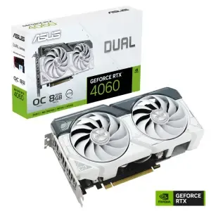Grafična kartica nVidia RTX4060 Asus Dual OC Edition Bela - 8GB GDDR6 (90YV0JC2-M0NA00)