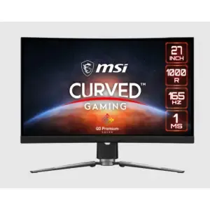 Monitor MSI 68,6 cm (27,0") 273CQR QD 2560x1440 Curved Gaming 165Hz VA 1ms 2xHDMI DisplayPort USB-C 15W 2xUSB2.0 Pivot  FreeSync Premium Pro HDR400 Artymis