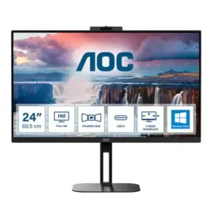 Monitor AOC 60,5 cm (23,8") 24V5CW 1920x1080 75Hz IPS 4ms HDMI DisplayPort USB-C 65W 4xUSB3.2 Pivot Kamera Zvočniki sRGB119% FreeSync E-Line