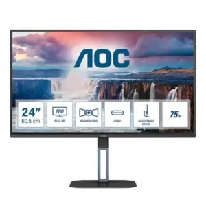 Monitor AOC 60,5 cm (23,8") 24V5C 1920x1080 75Hz IPS 4ms HDMI DisplayPort USB-C 65W 4xUSB3.2 Pivot Zvočniki 3H sRGB119% FreeSync E-Line
