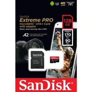 Spominska kartica SDXC-Micro 128GB Sandisk Extreme Plus 190MB/s/90MB/s U3 V30 UHS-I +adapter (SDSQXBD-128G-GN6MA)