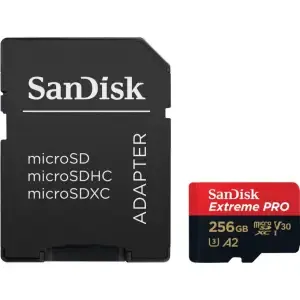 Spominska kartica SDXC 256GB Sandisk Extreme Pro 200MB/s/140MB/s U3 V30 UHS-I +adapter (SDSQXCD-256G-GN6MA)