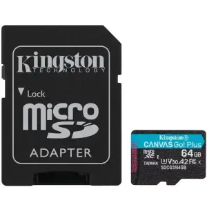 Spominska kartica SDXC-Micro 64GB Kingston Canvas Go! Plus 170MB/s U3 V30 UHS-I (SDCG3/64GB) +adapter