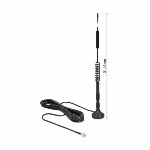 Antena omni LTE/GSM/UMTS/WLAN magnetna s kablom 3m Delock (12417)