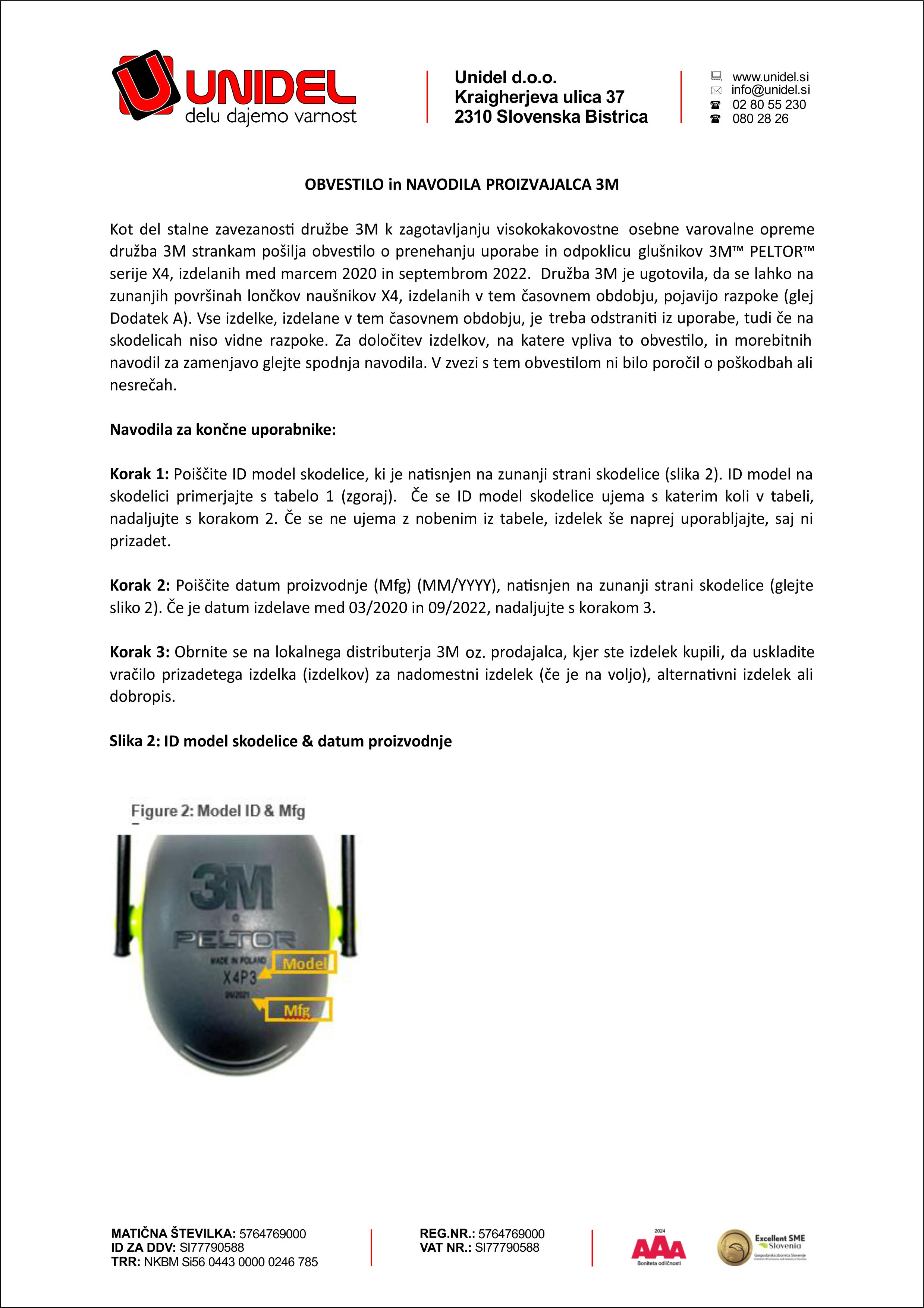 Obvestilo o odpoklicu, dokument 2