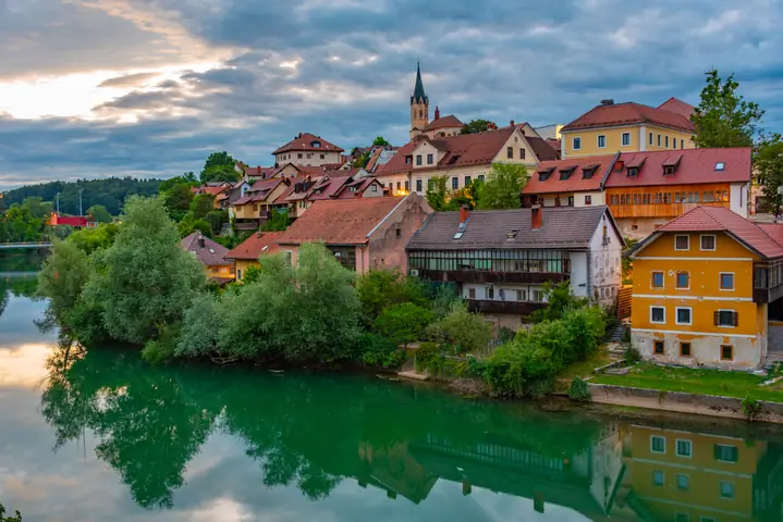 Novo mesto above the Krka River